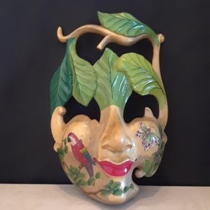 Abstract Mask Handcarved from Hibiscus Wood